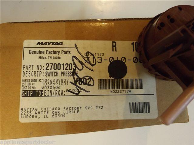 Maytag Washer 27001203 Switch, Pressure NEW IN BOX Maytag Washer 27001203 Switch, Pressure NEW IN BOX
